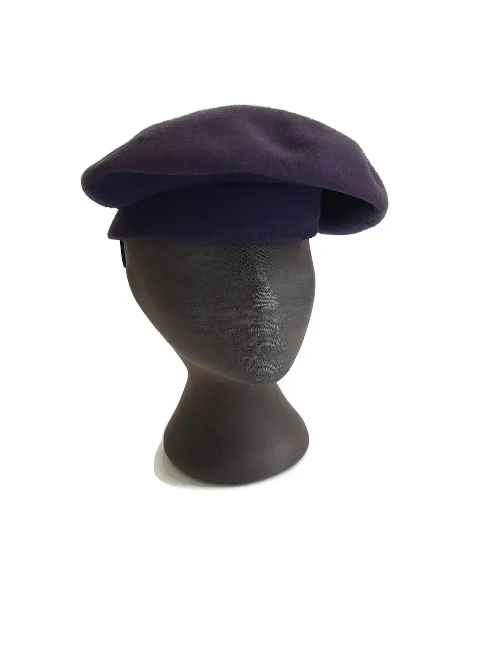 Vintage 1940s Wool Beret - New York Creations - Navy Blue Purple